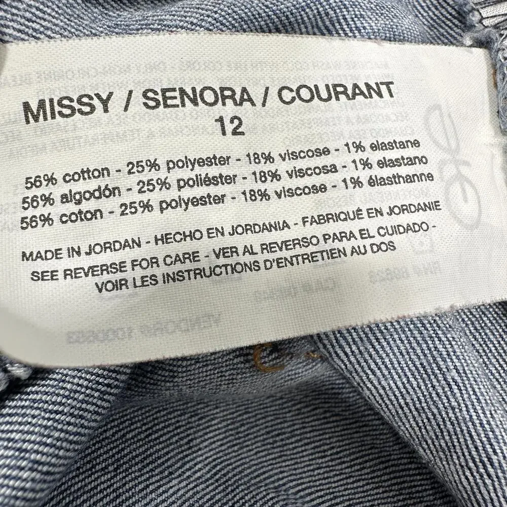 Gloria Vanderbilt Jeans Womens 12 Blue High Rise Crop Slimming Stretch Denim